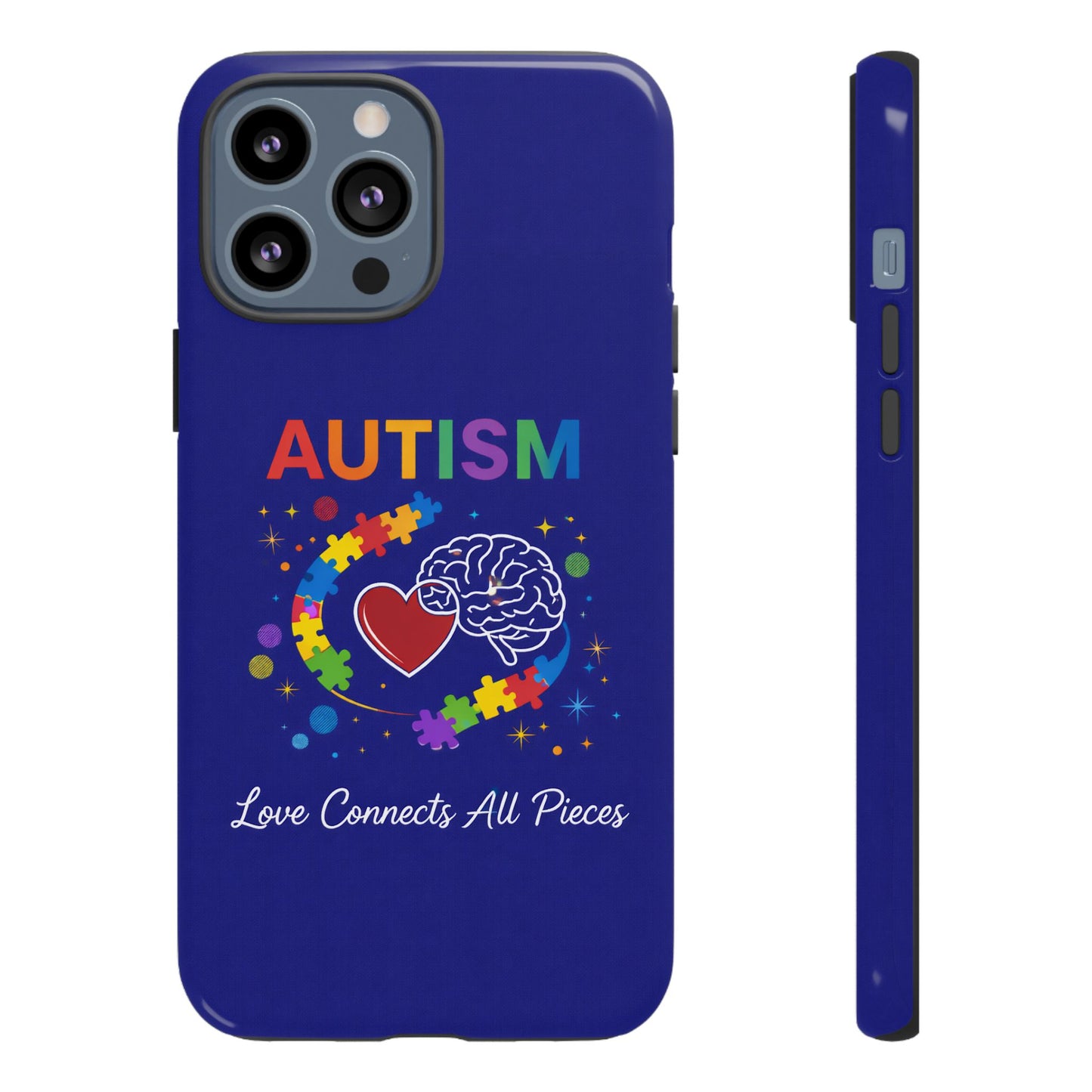 Autism Awareness Tough Case – "Love Connects All Pieces" Phone Case for Iphone, Samsung Galaxy and Pixel