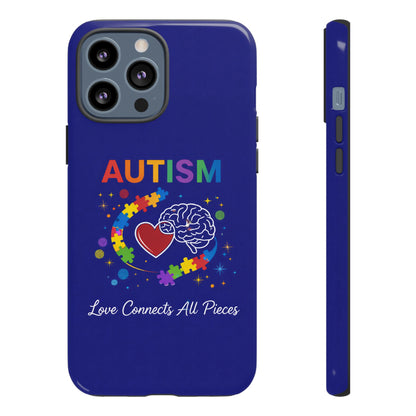 Autism Awareness Tough Case – "Love Connects All Pieces" Phone Case for Iphone, Samsung Galaxy and Pixel