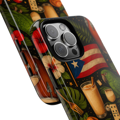 Puerto Rican Culture Phone Case | Boricua Icons Caribbean Aesthetic Tough Protective Case