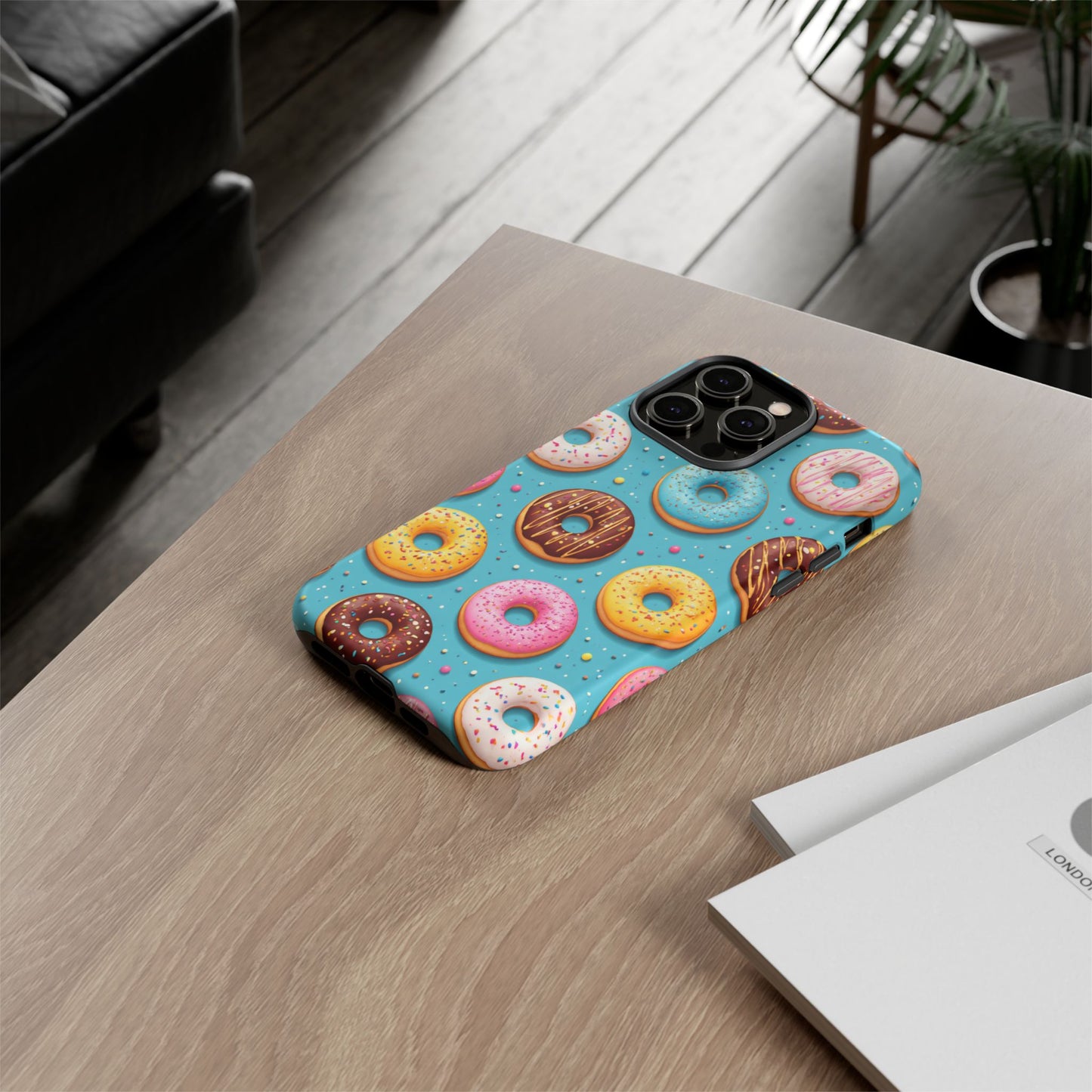 Cute Donut Pattern Phone Case – Colorful Sprinkles Dessert Design for Iphone, Samsung Galaxy and Pixel