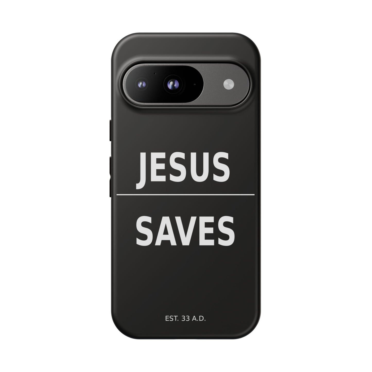 Jesus Saves Phone Case Christian Religious Minimalist Black Tough Cover