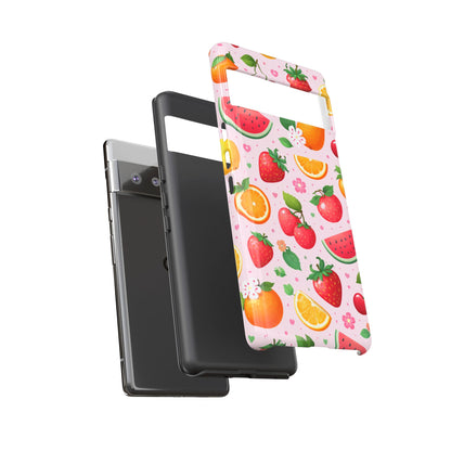 Fruit Phone Case – Tough Shockproof, Strawberry Cherry Citrus Summer Design for Iphone, Samsung Galaxy and Pixel