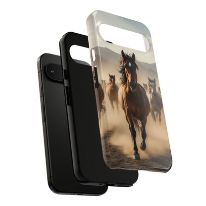 Running Horses Phone Case | Wild Mustang Herd Tough Protective Cover