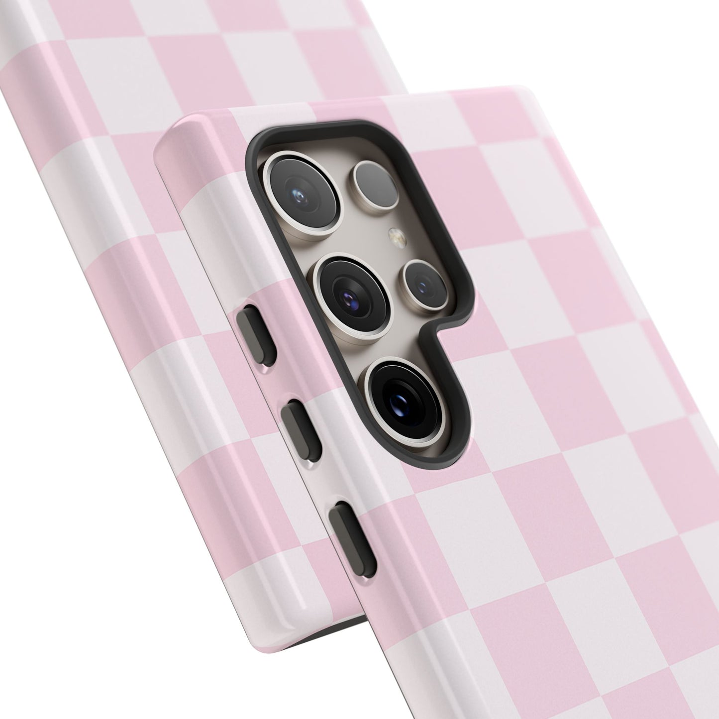 Pink Checkerboard Phone Case | Aesthetic Tough Protective Case