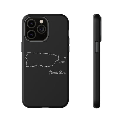 Puerto Rico Outline Phone Case – Minimal Country Map Tough Case (iPhone, Samsung, Pixel)