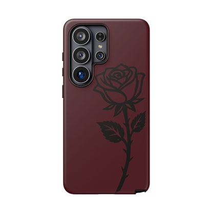 Black Rose Burgundy iPhone Case | Dark Aesthetic Shockproof Protective Cover