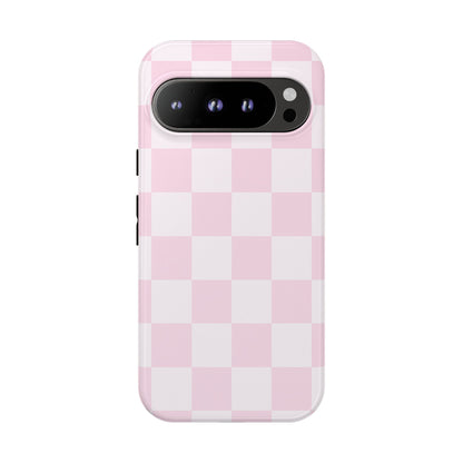 Pink Checkerboard Phone Case | Aesthetic Tough Protective Case