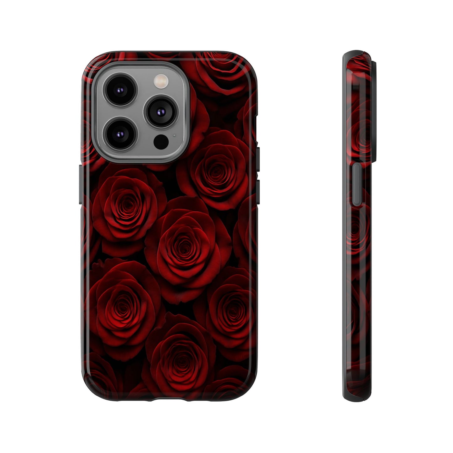Dark Red Rose Phone Case – Gothic Floral Tough Case (iPhone, Samsung, Pixel)