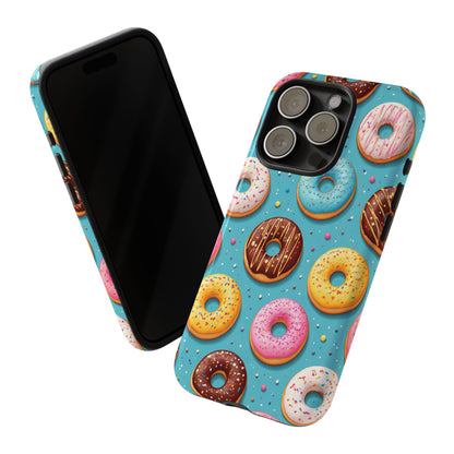 Cute Donut Pattern Phone Case – Colorful Sprinkles Dessert Design for Iphone, Samsung Galaxy and Pixel