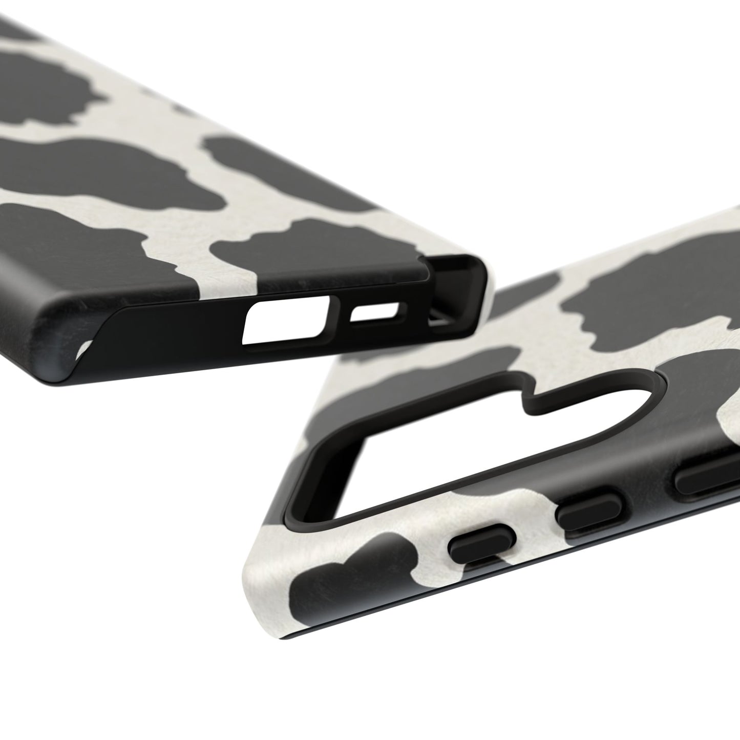 Black & White Cow Print Phone Case | Western Aesthetic iPhone & Samsung Tough Case