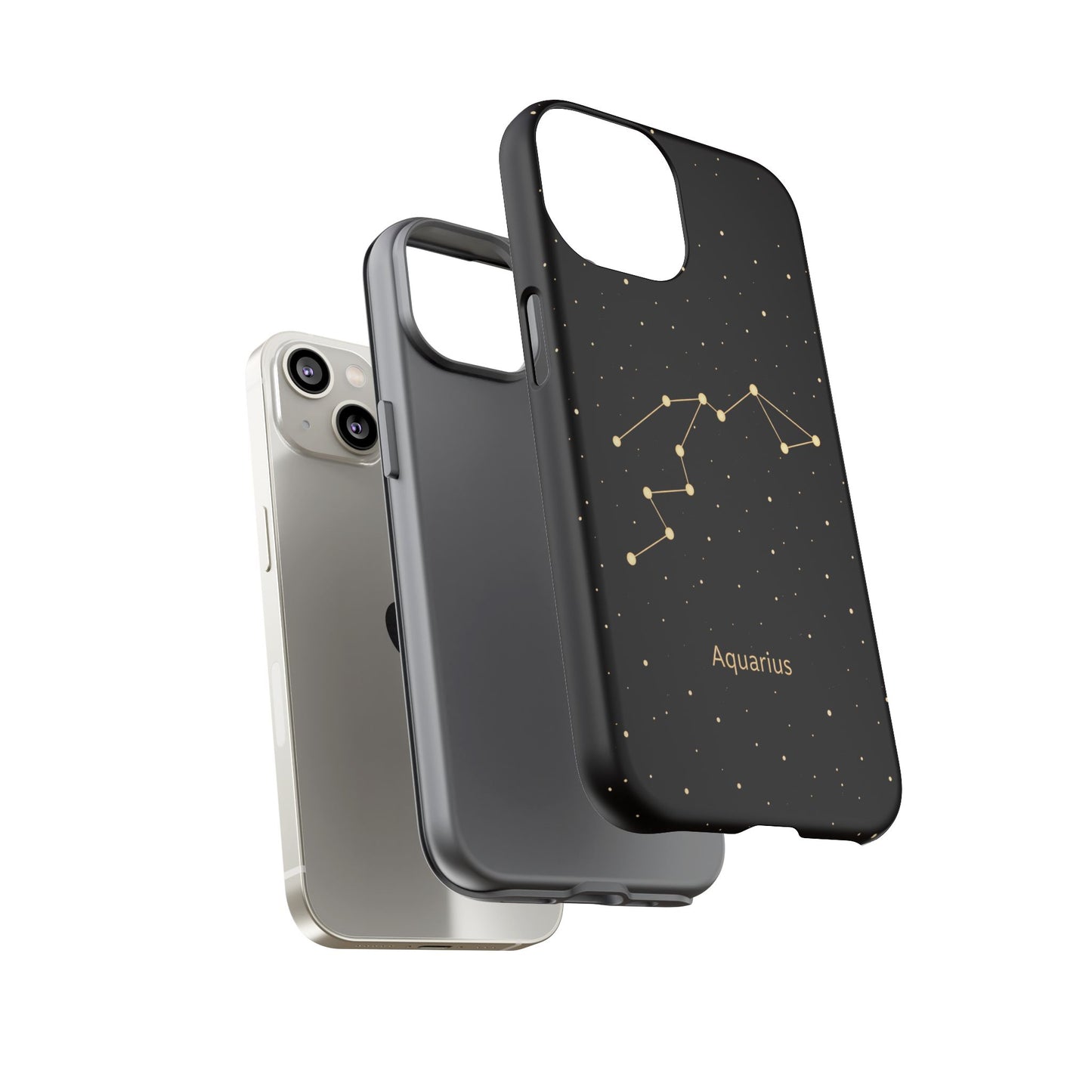 Aquarius Zodiac Constellation Phone Case – Luxe Gold Celestial Cover