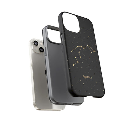 Aquarius Zodiac Constellation Phone Case – Luxe Gold Celestial Cover