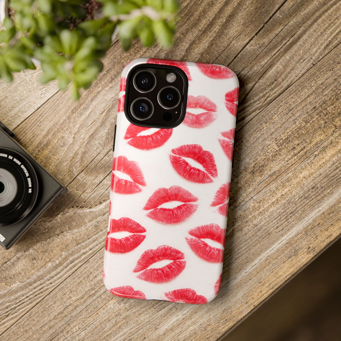 Red Lipstick Kiss Phone Case – Sexy Lip Print Pattern Tough Protective Cover