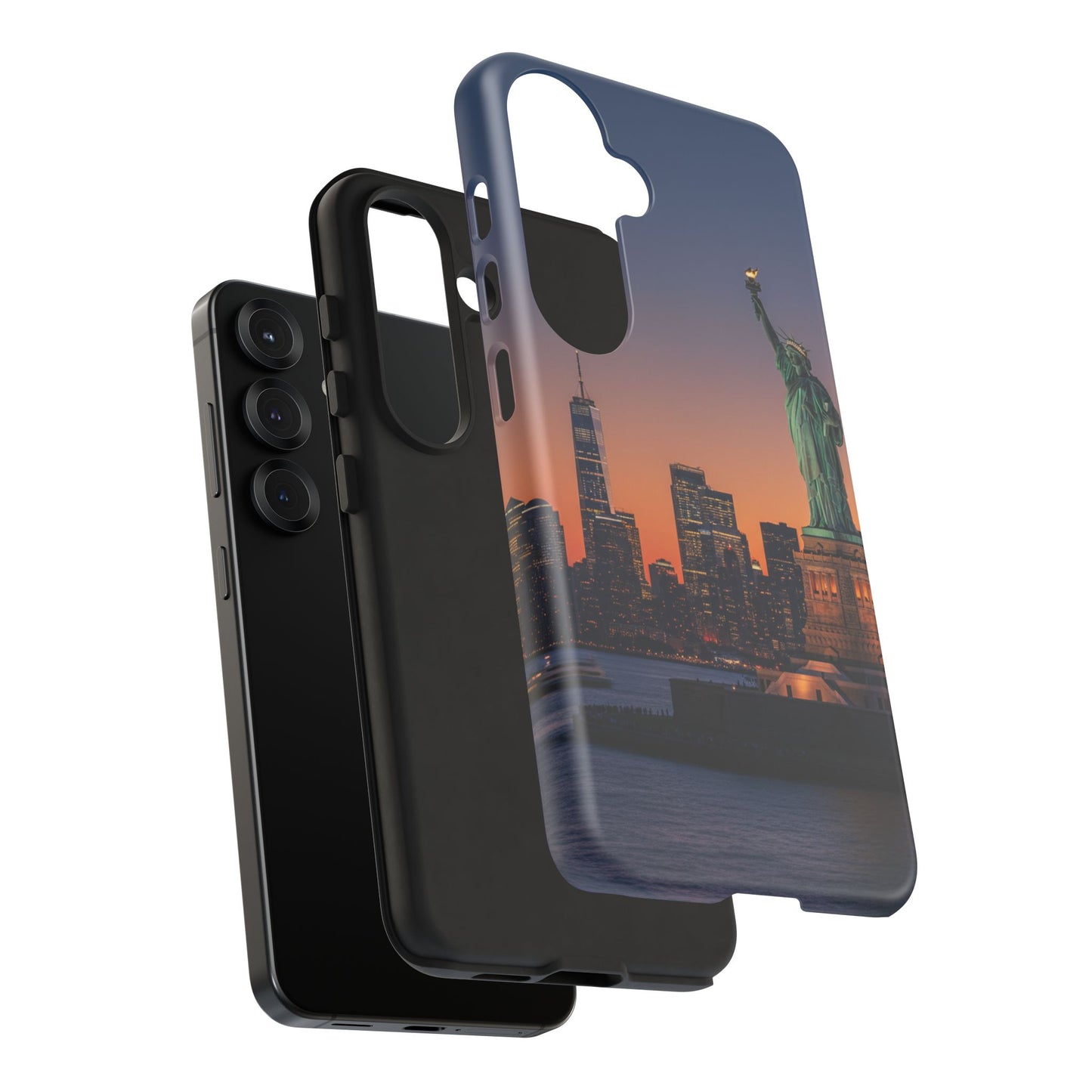 Statue of Liberty Sunset Phone Case – New York City Skyline Travel Aesthetic Tough Case