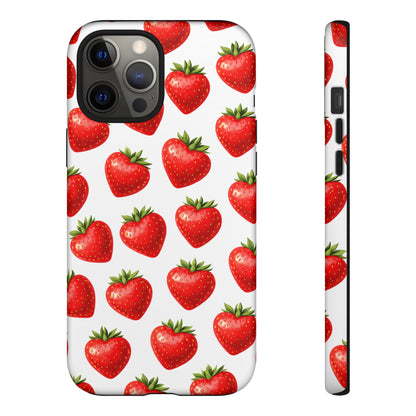 Cute Strawberry Phone Case – Aesthetic Fruit Pattern Protective Cover for Iphone, Samsung Galaxy and Pixel