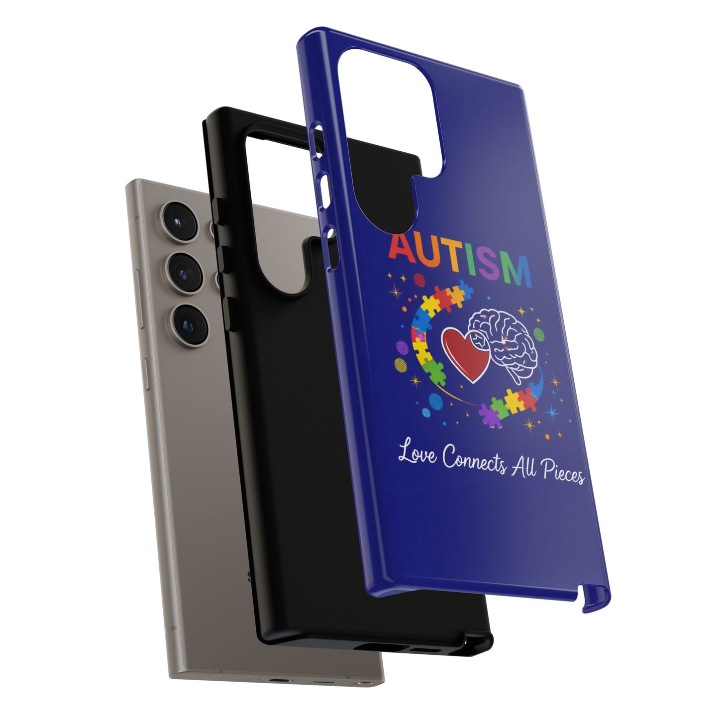 Autism Awareness Tough Case – "Love Connects All Pieces" Phone Case for Iphone, Samsung Galaxy and Pixel