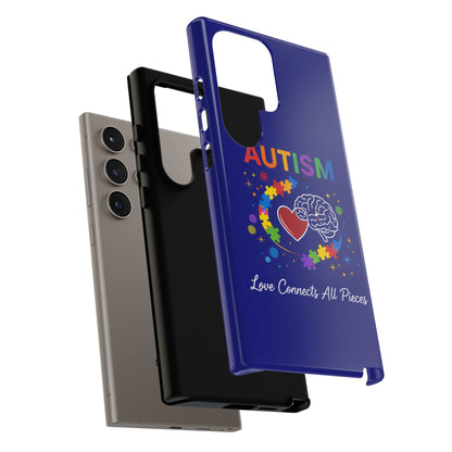 Autism Awareness Tough Case – "Love Connects All Pieces" Phone Case for Iphone, Samsung Galaxy and Pixel