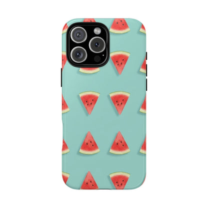 Watermelon Phone Case – Pastel Blue Summer Fruit Tough Case (iPhone, Samsung, Pixel)