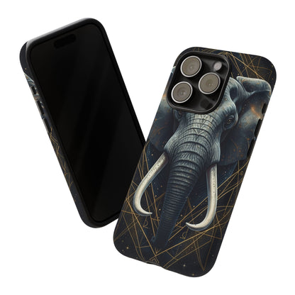 Elephant Mandala Phone Case – Black and Gold Spiritual Elephant Tough Protective Case