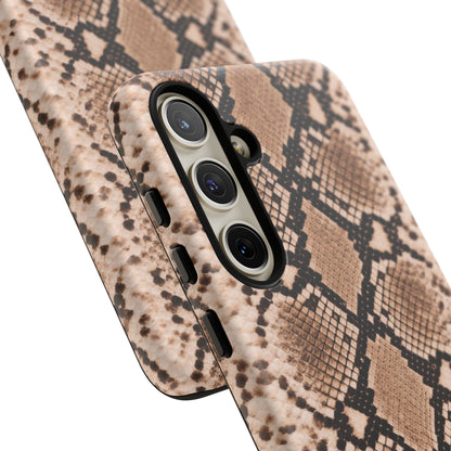 Snake Print Phone Case – Brown Python Pattern Slim Protective Cover for Iphone, Samsung Galaxy and Pixel
