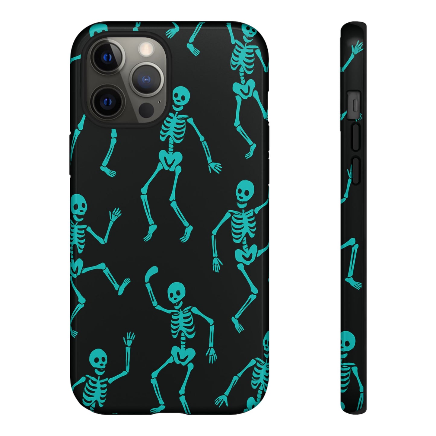 Dancing Teal Skeletons Phone Case | Tough Protective Case for Iphone, Samsung Galaxy and Pixel