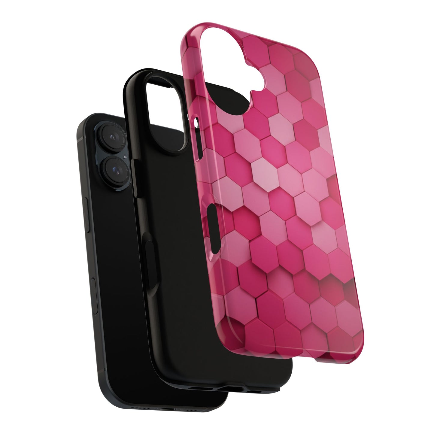 Hot Pink Hexagon Phone Case | Honeycomb Geometric Aesthetic | Cute Pink iPhone & Samsung Tough Protective Case