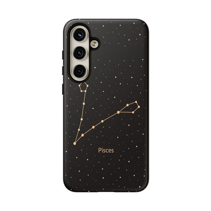Pisces Zodiac Constellation Phone Case – Luxe Gold Celestial Cover