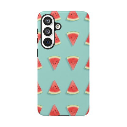 Watermelon Phone Case – Pastel Blue Summer Fruit Tough Case (iPhone, Samsung, Pixel)