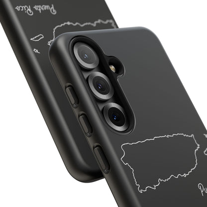Puerto Rico Outline Phone Case – Minimal Country Map Tough Case (iPhone, Samsung, Pixel)