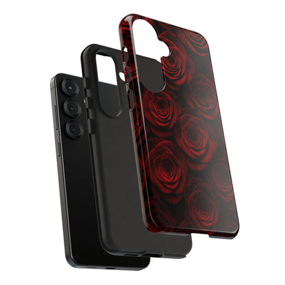 Dark Red Rose Phone Case – Gothic Floral Tough Case (iPhone, Samsung, Pixel)