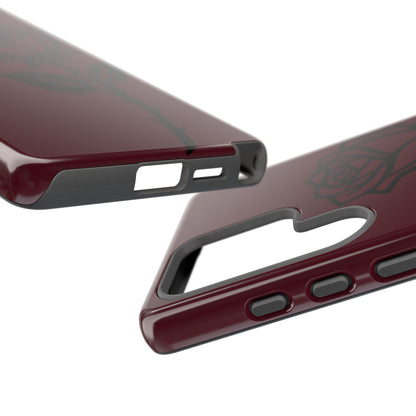 Black Rose Burgundy iPhone Case | Dark Aesthetic Shockproof Protective Cover