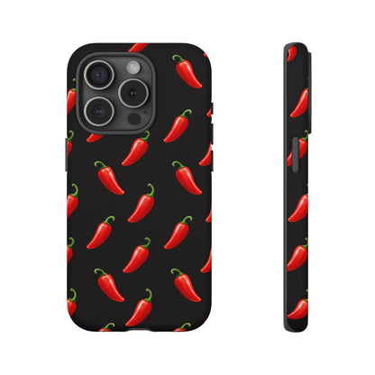 Spicy Chili Pepper Phone Case – Black Cute Hot Pepper Tough Cover for Iphone, Samsung Galaxy and Pixel