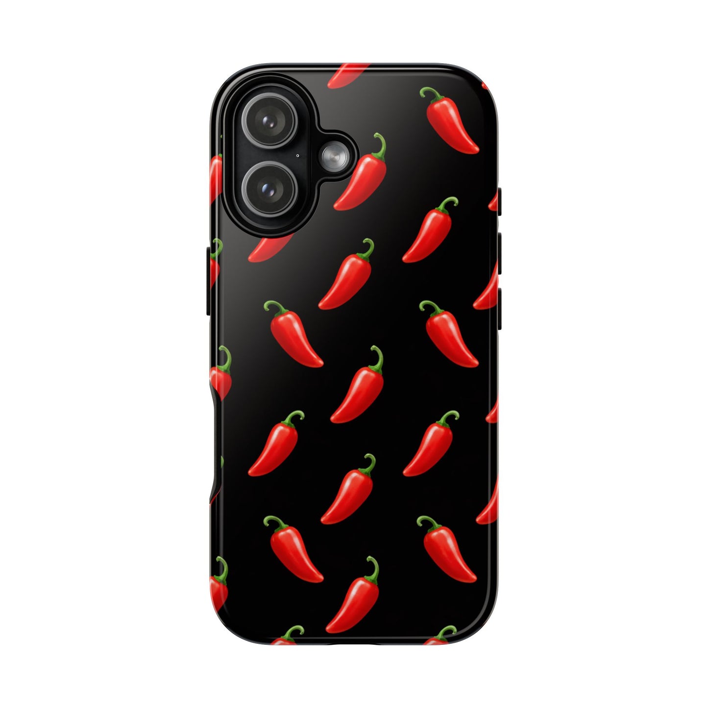 Spicy Chili Pepper Phone Case – Black Cute Hot Pepper Tough Cover for Iphone, Samsung Galaxy and Pixel