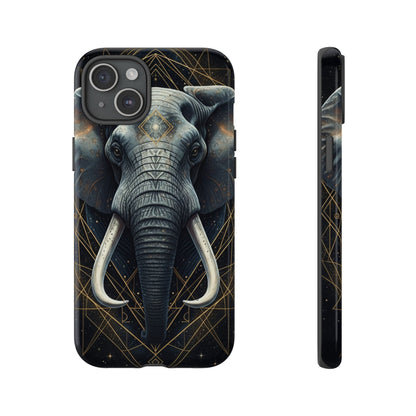 Elephant Mandala Phone Case – Black and Gold Spiritual Elephant Tough Protective Case