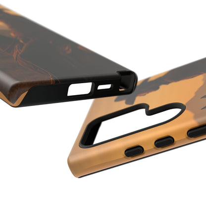 Western Cowboy Sunset Phone Case | Horse Rider Desert Aesthetic Tough Protective Case