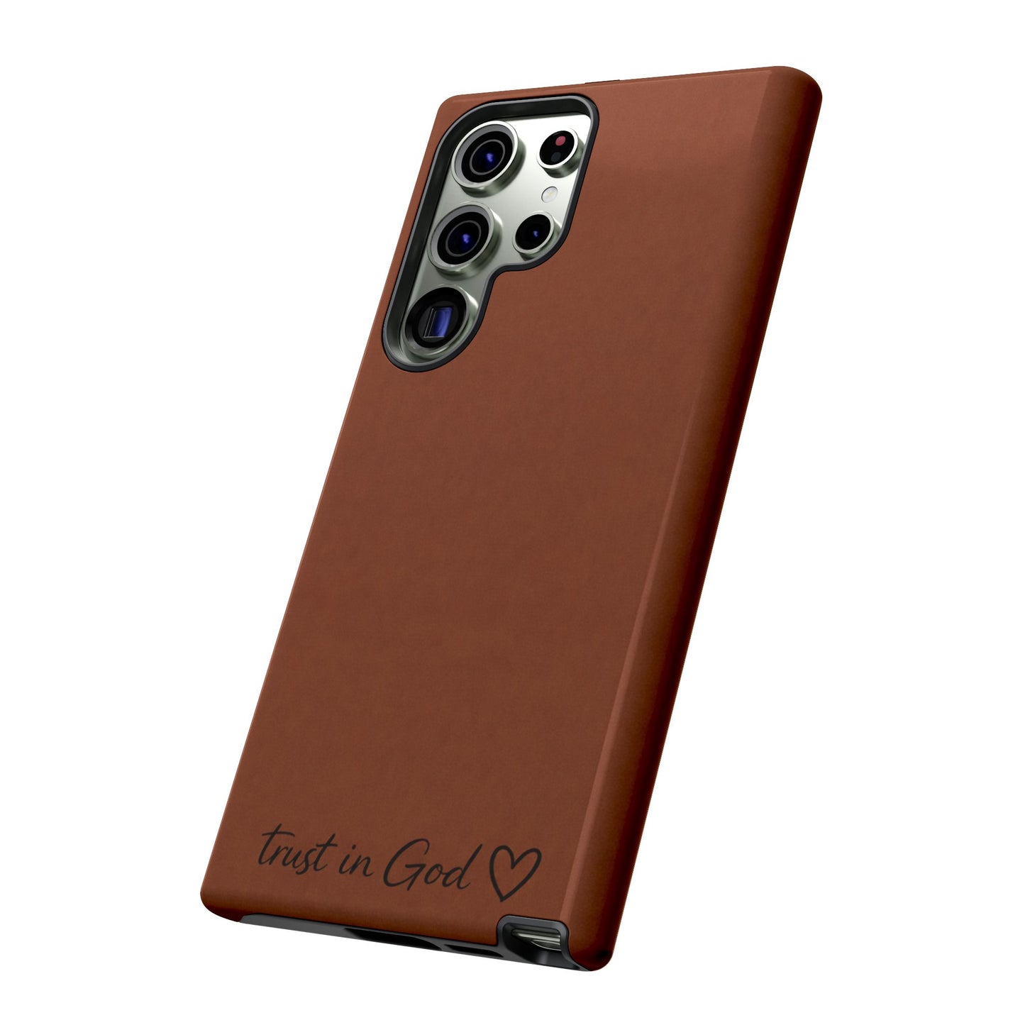 Trust in God Phone Case – Brown Christian Tough Cover