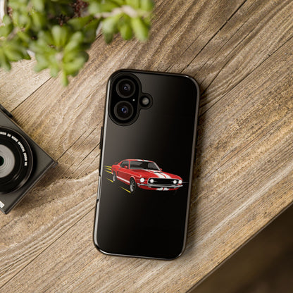 Red Muscle Car Phone Case – Classic Car Racing Tough Protective Case