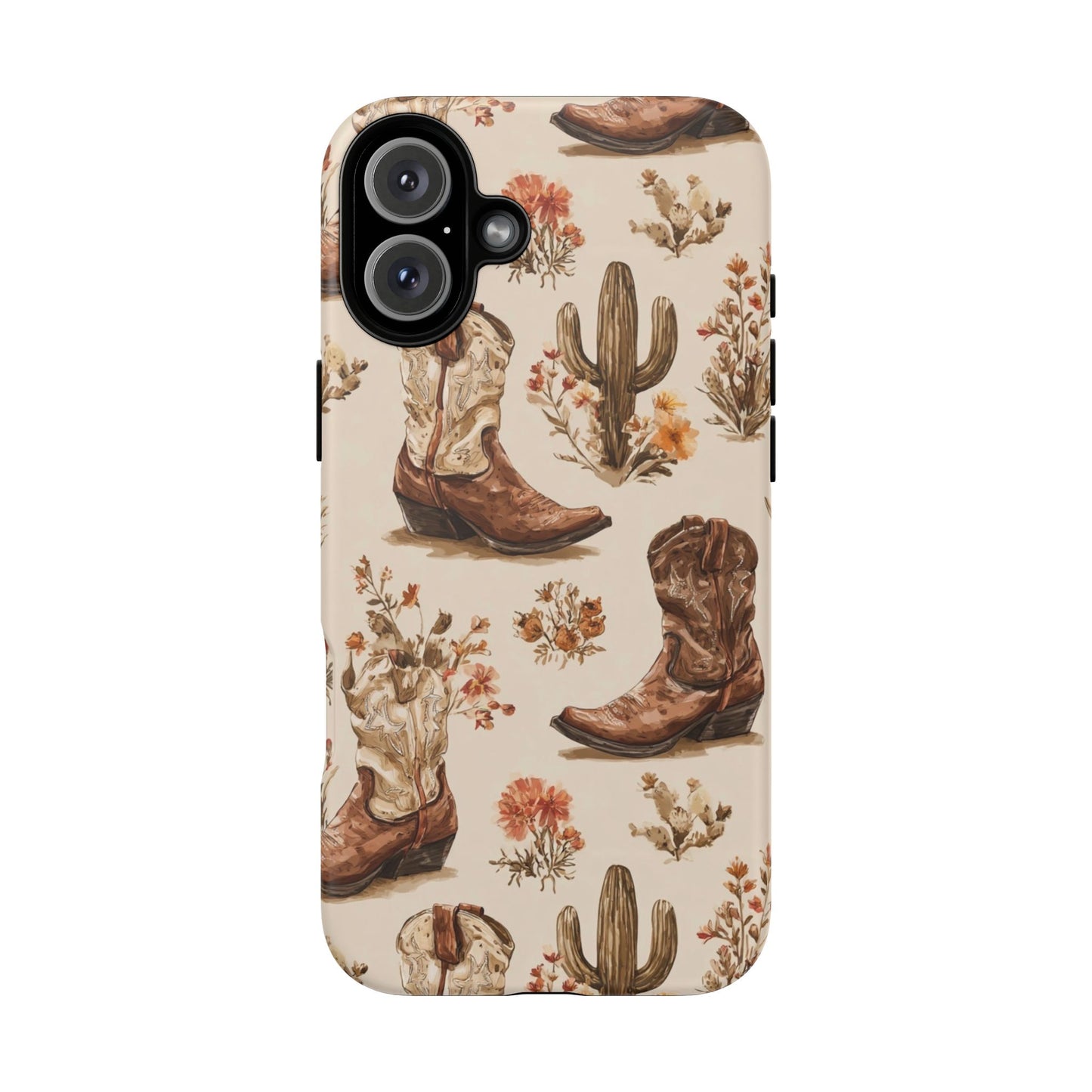 Cowboy Boots Western Phone Case Rustic Cowgirl Cactus Floral iPhone Samsung Pixel