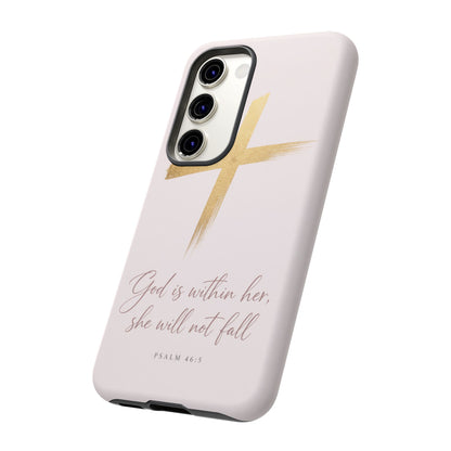 Psalm 46:5 God Is Within Her Christian Cross Phone Case Faith Gift
