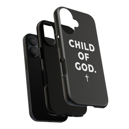 Child of God Phone Case Christian Black Aesthetic Cross Tough Cover