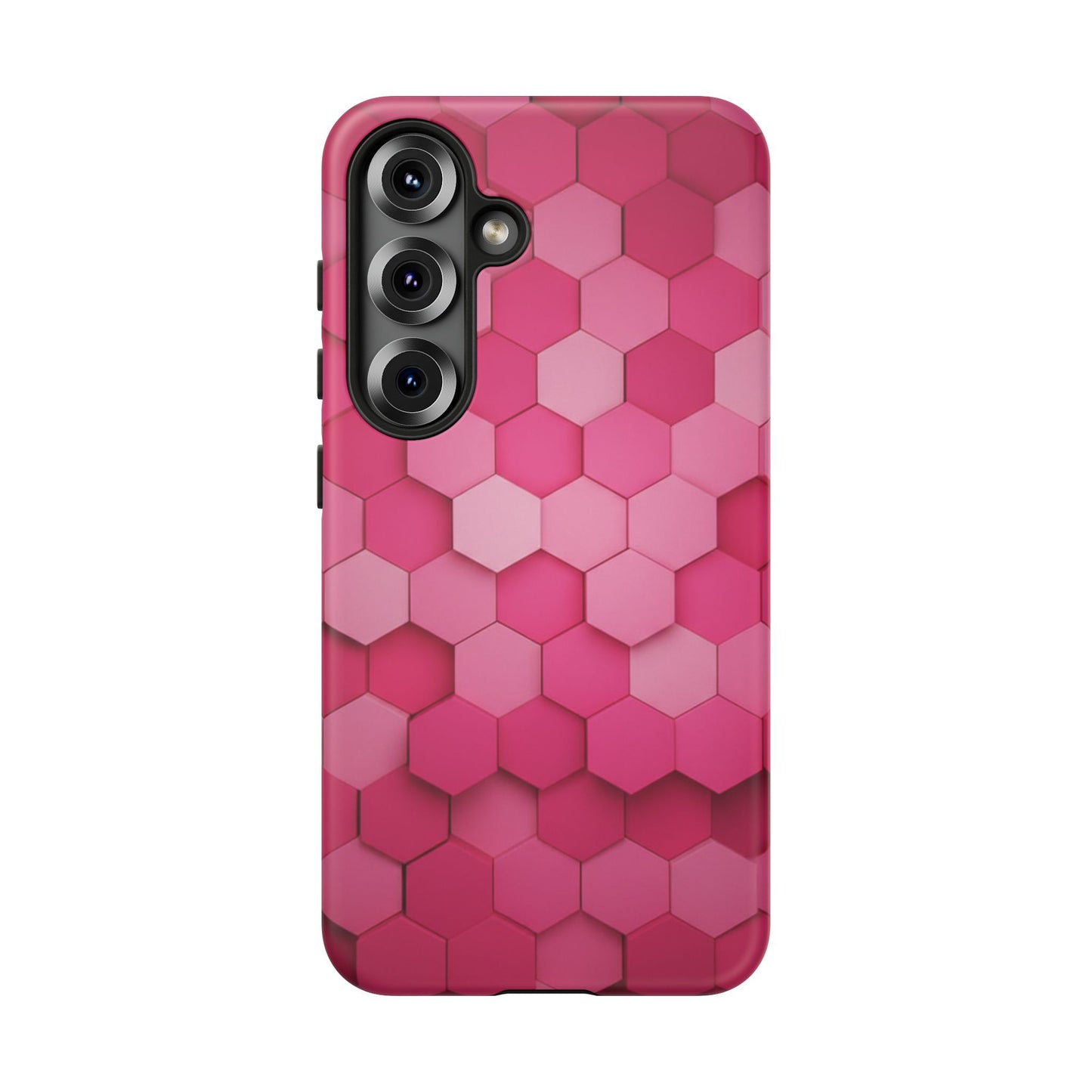 Hot Pink Hexagon Phone Case | Honeycomb Geometric Aesthetic | Cute Pink iPhone & Samsung Tough Protective Case