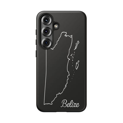 Belize Outline Phone Case – Minimal Country Map Tough Case (iPhone, Samsung, Pixel)