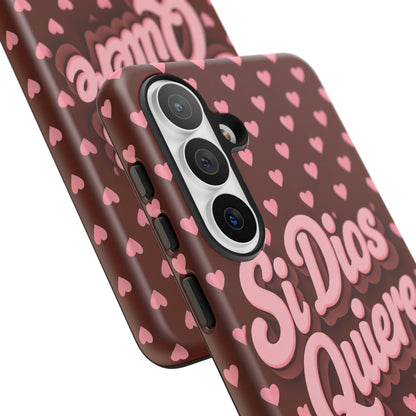 Si Dios Quiere Phone Case Latina Aesthetic Pink Hearts iPhone Samsung