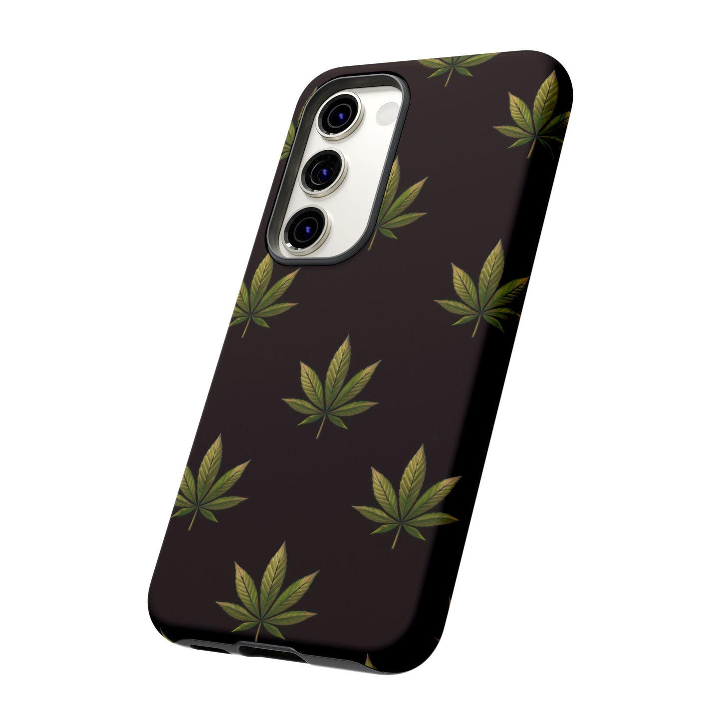 Cannabis Leaf Phone Case Green Weed Leaf Pattern Tough Protective Cover