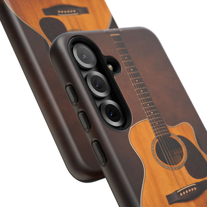 Acoustic Guitar Daisy Phone Case | Rustic Music Lover Tough Cover