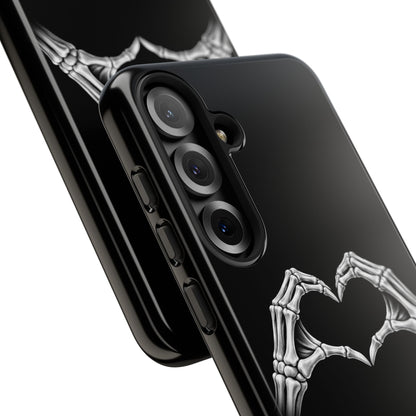 Skeleton Hands Heart Phone Case | Gothic Black Protective Cover