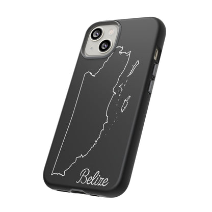 Belize Outline Phone Case – Minimal Country Map Tough Case (iPhone, Samsung, Pixel)