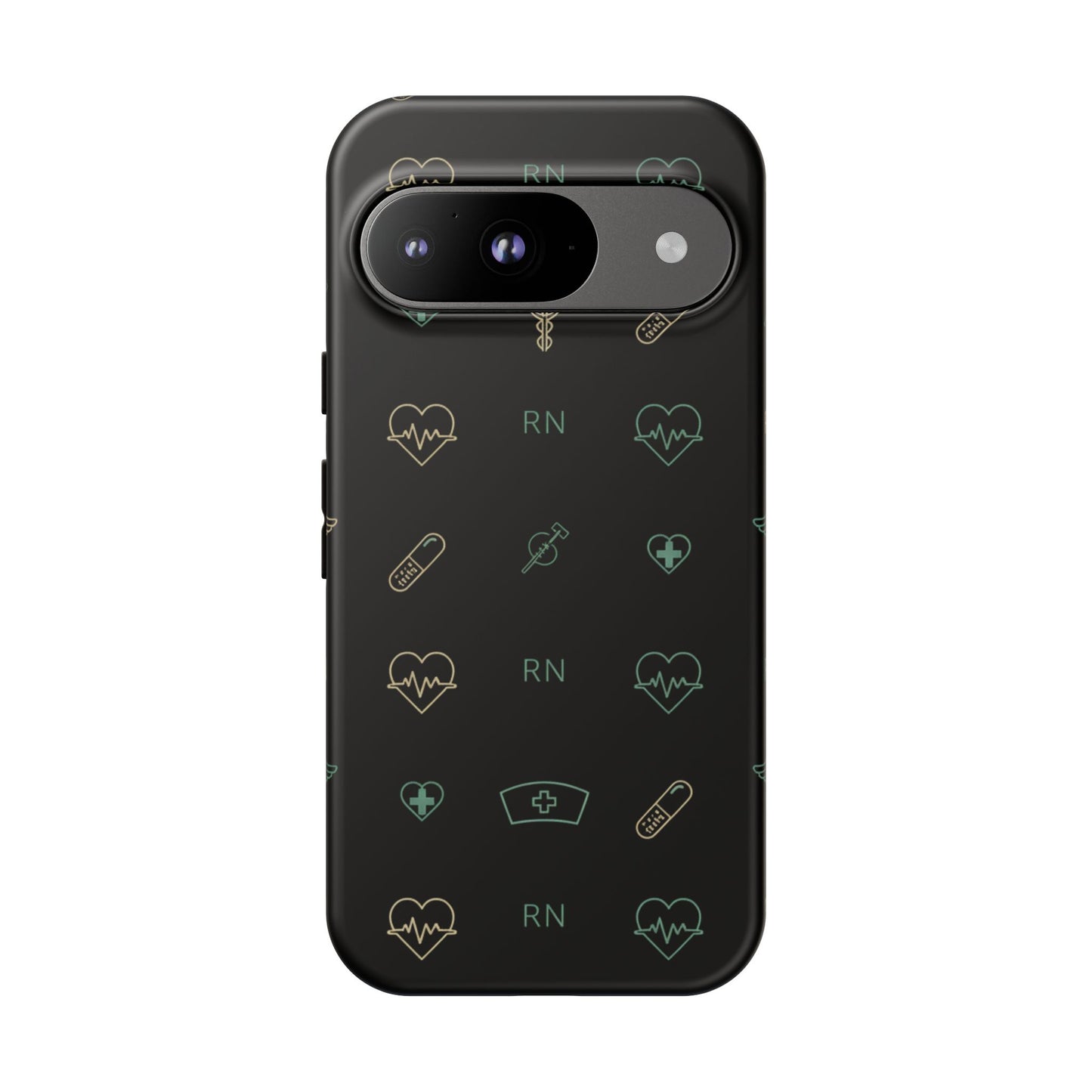 RN Nurse Phone Case – Minimal Medical Icon Pattern Healthcare Worker Tough Case