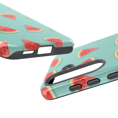 Watermelon Phone Case – Pastel Blue Summer Fruit Tough Case (iPhone, Samsung, Pixel)
