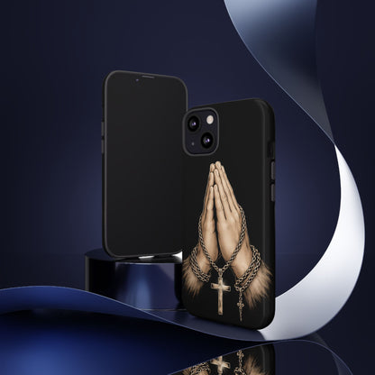 Praying Hands Cross Phone Case – Christian Faith Scripture Cover